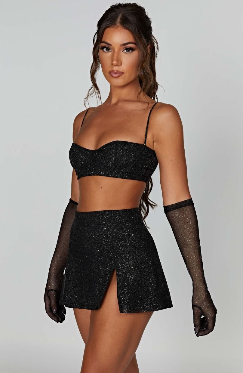 Minifalda Posie - Brillo negro